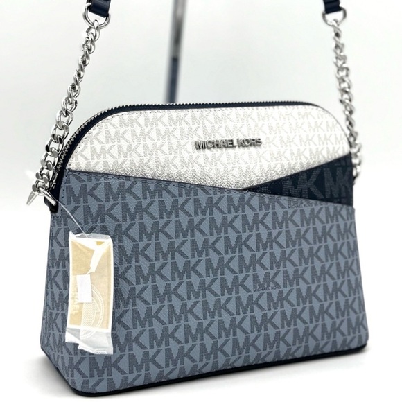 Michael Kors Medium Dome Jet Set Travel Xbody Bag Admiral Blue - Picture 1 of 9